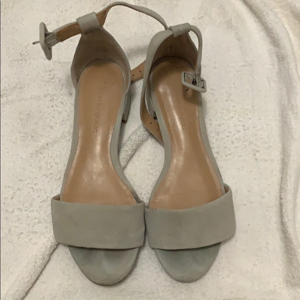 Skyblue suede sandals